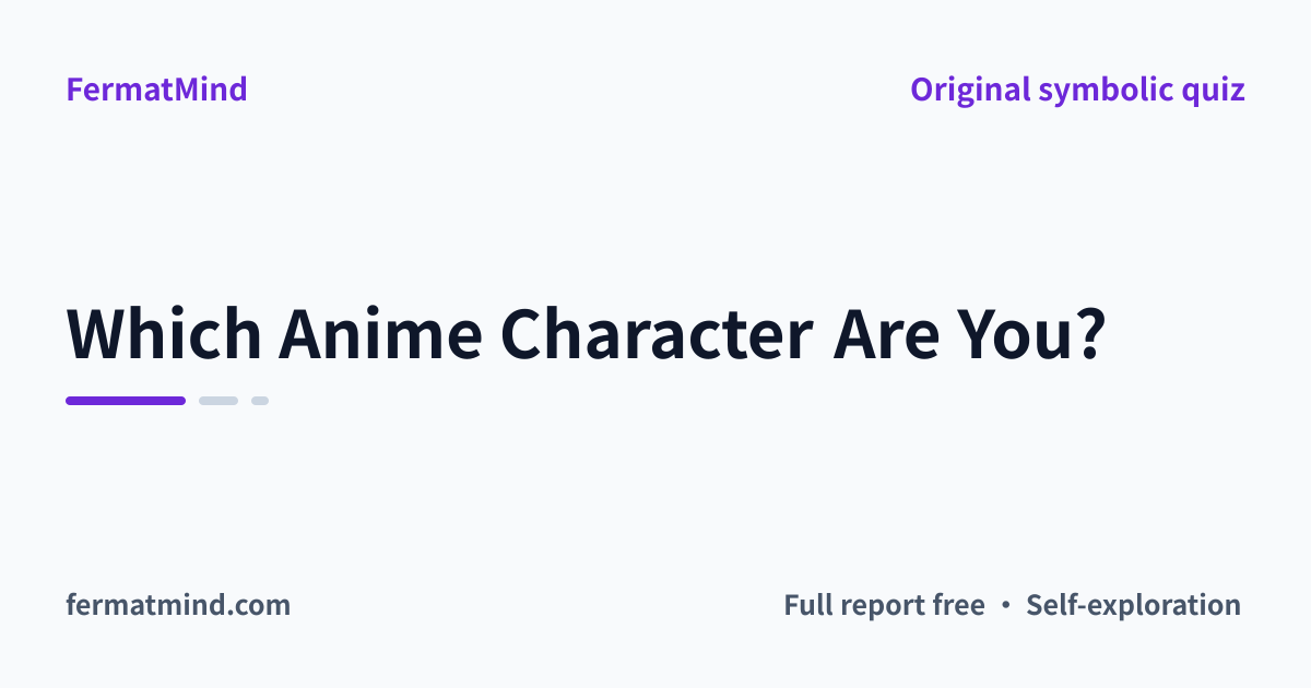Which Anime Character Are You? Free Quiz & 6 Complete Story Roles ...