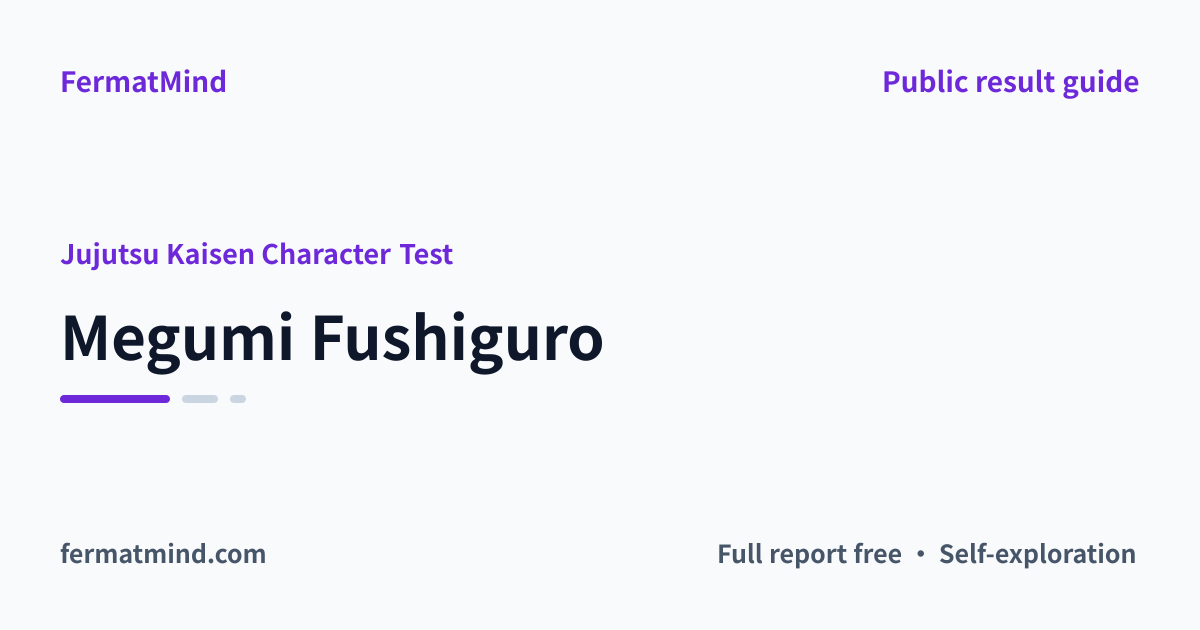 Megumi Fushiguro Test Result: Choose the commitment you can own ...